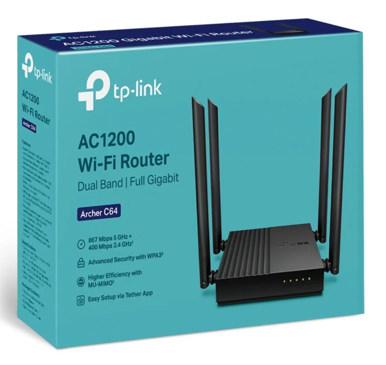ARCHER C64 AC1200 WIRELESS MU-MIMO WIFI ROUTER GIGABIT - 1
