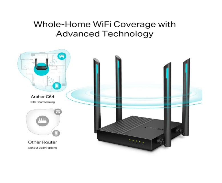 ARCHER C64 AC1200 WIRELESS MU-MIMO WIFI ROUTER GIGABIT - 3
