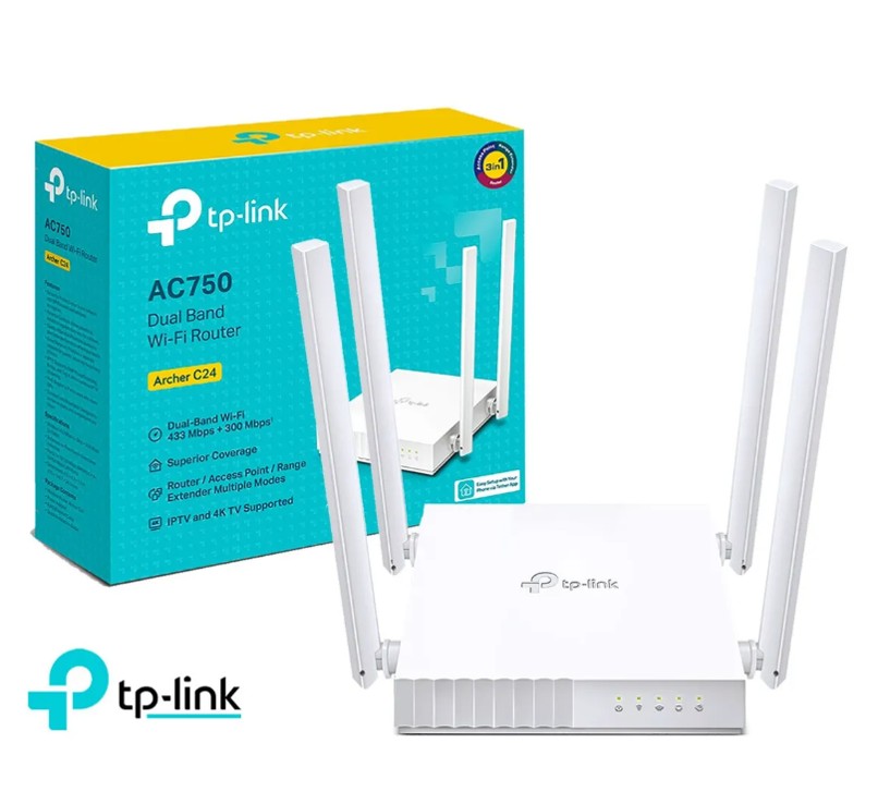 TP-LINK ROUTER ARCHER C24 AC750 WIRELESS 5 GHZ 2,4 GHZ DOBLE BANDA - 1