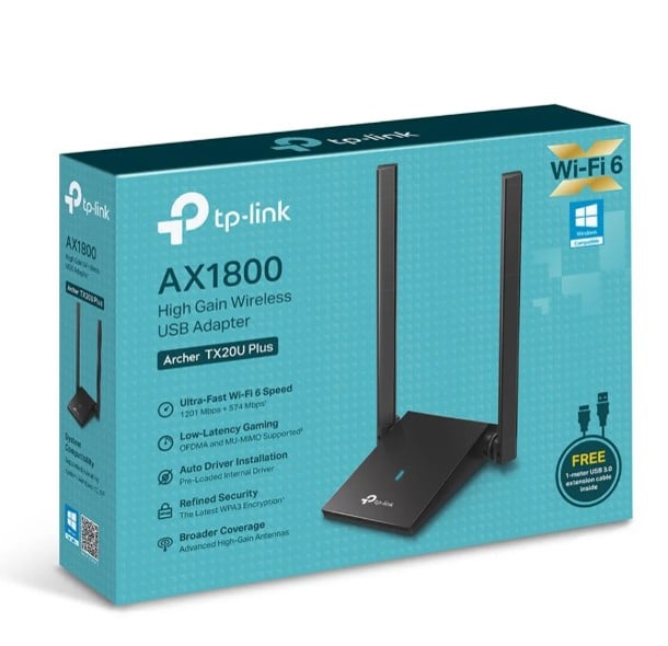 ADAPTADOR TP-LINK ARCHER TX20U PLUS USB WI-FI 6 AX1800 - 1