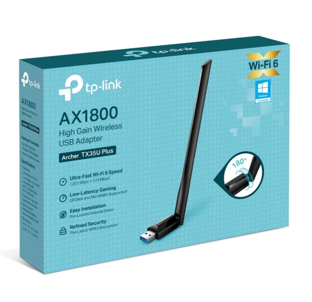 ADAPTADOR USB WI-FI 6 AX1800 DUAL BANDA TP-LINK ARCHER TX35U PLUS - 1
