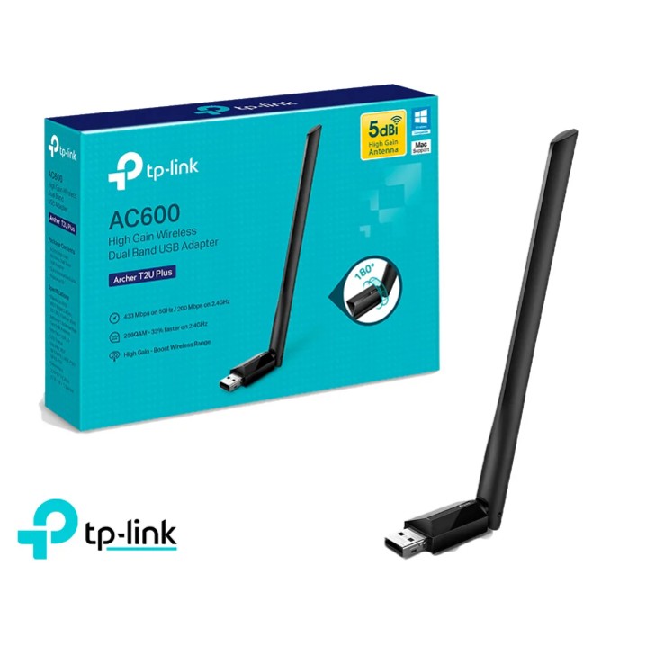 ADAPTADOR TP-LINK TL-ARCHER T2U PLUS ADAPADOR USB ARCHER T2U PLUS AC600 DUAL BAND - 1