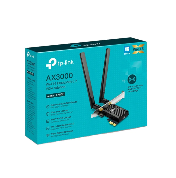 TP-LINK ARCHER TX55E ADAPTADOR PCIE WI-FI 6 BLUETOOTH 5.2 AX3000 - 1