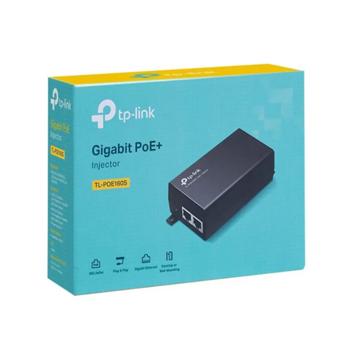 INYECTOR POE TP-LINK TL-POE160S DE 60W PARA RED GIGABIT, IDEAL PARA CÁMARAS Y PUNTOS DE AC - 1