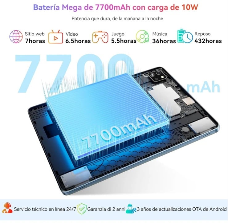 TABLET BLACKVIEW TAB 60 PRO 4G 10.1' (8+16GB)24GB+128GB COMBO - GRIS - 2