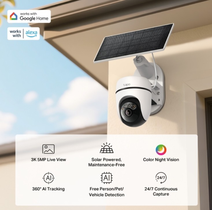TAPO C630 KIT
SOLAR-POWERED PAN/TILT SECURITY CAMERA KIT - 2
