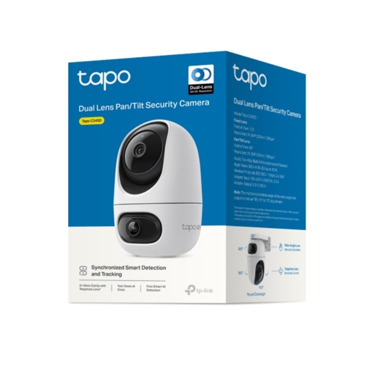 TAPO C245D
DUAL LENS PAN/TILT SECURITY CAMERA - 1