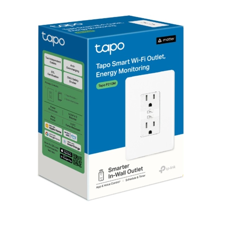 TAPO P210M
TAPO SMART IN-WALL OUTLET, ENERGY MONITORING - 1