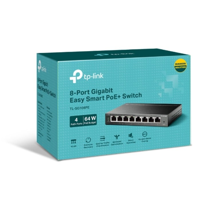 SWITCH TP-LINK TL-SG108PE 4PTS POE GIGABIT + 4PTS GE 64W - 1