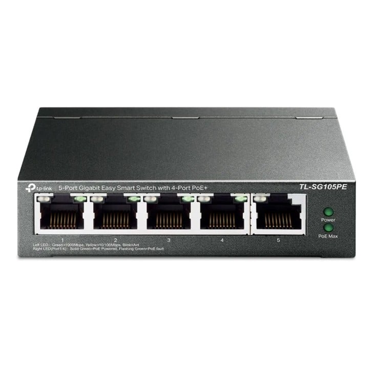 TP-LINK - SWITCH TL-SG105PE DE 5 PUERTOS GIGABIT (4 PUERTOS POE+) - 2