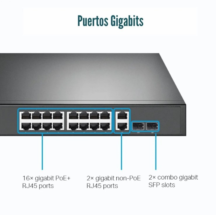 TP-LINK - SWITCH TL-SG1218MP DE 18 PUERTOS GIGABIT (16 PUERTOS POE+) - 4