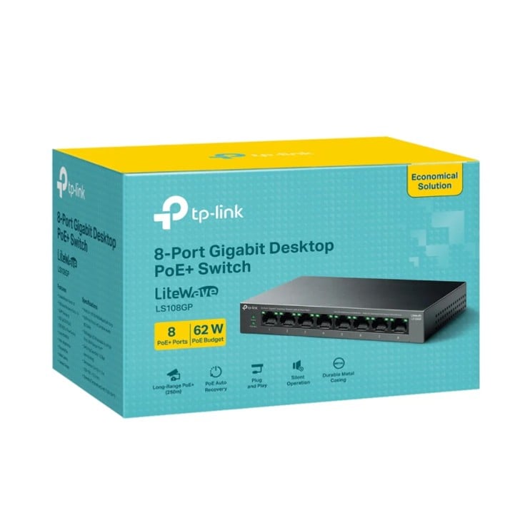 LS108GP
SWITCH GIGABIT DE SOBREMESA DE 8 PUERTOS CON POE+ - 1