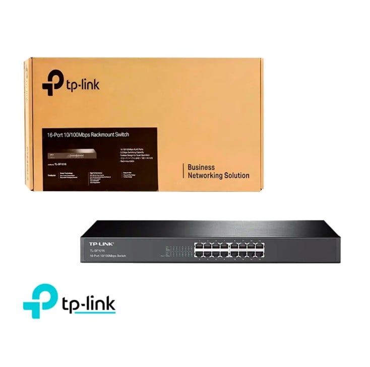 SWITCH TP-LINK TL-SF1016 CON 16 PUERTOS 10-100 MBPS PARA RACK - 1