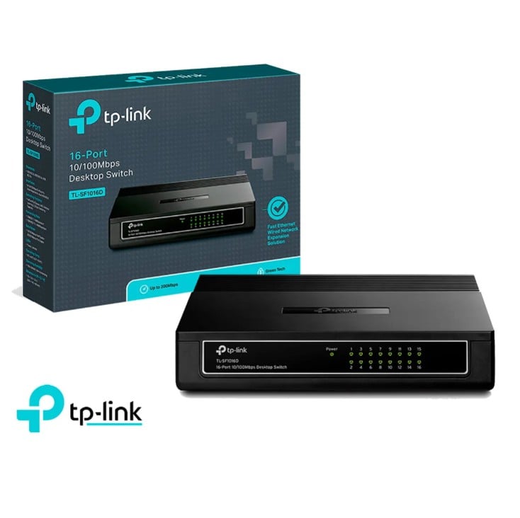 TP-LINK SWITCH TL-SF1016D CON 16 PUERTOS 100MBPS DE ESCRITORIO - 1