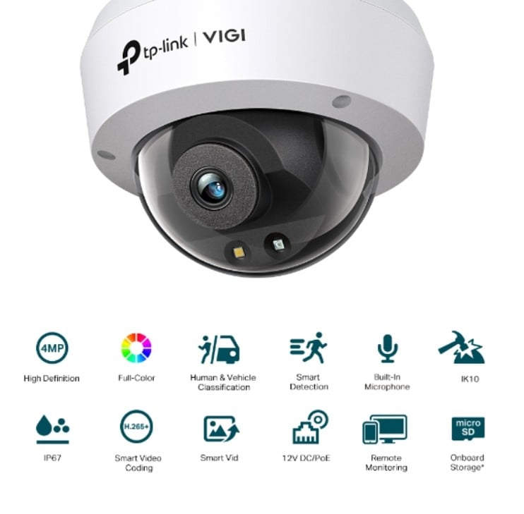 CÁMARA TP-LINK VIGI 4MP FULL-COLOR 24H IA SMART P-N VIGI C240 - 2