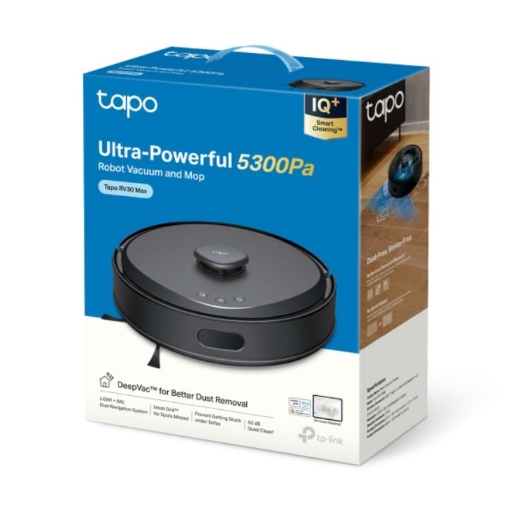 TAPO RV30 MAX ROBOT ASPIRADOR TRAPEADOR 5300PA SISTEMA LIDAR+IMU NEGRO - 1