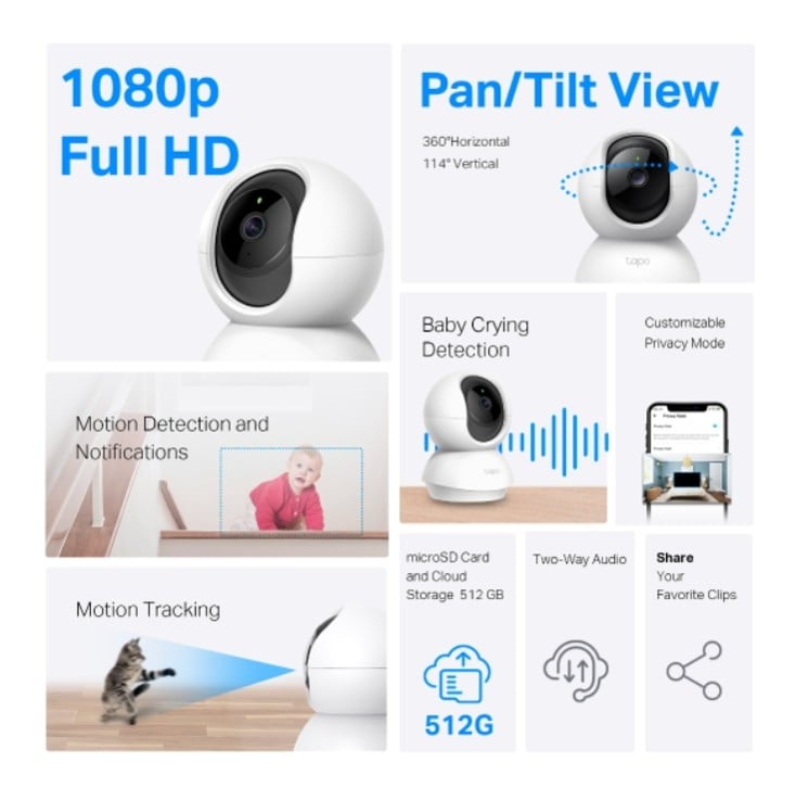 TAPO C210
CÁMARA DE VIGILANCIA WI-FI DE 360 GRADOS CON VISTA 2K 3MP Y DETECCIÓN IA - 2