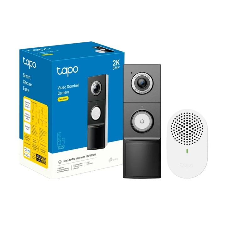 TAPO D235 2K TIMBRE INTELIGENTE CÁMARA DETECCIÓN IA NOCHE COLOR IP66 - 1