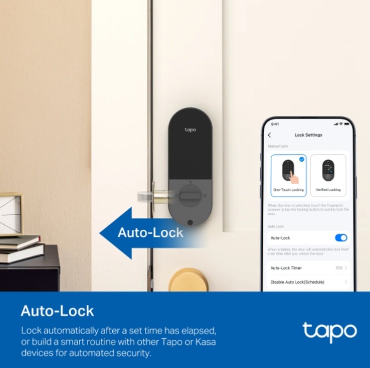 CERRADURA INTELIGENTE TAPO DL110 HUELLA WIFI DEADBOLT - 3