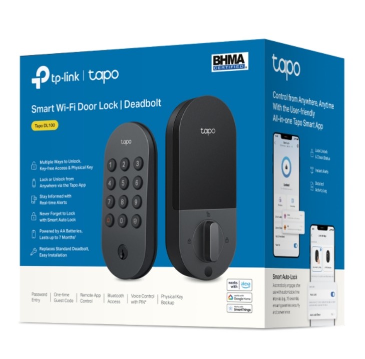 CERRADURA INTELIGENTE TAPO DL100 WIFI BLUETOOTH KEYPAD - 1