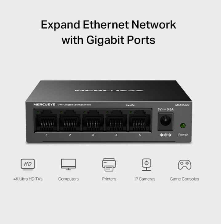 MS105GS
SWITCH GIGABIT DE SOBREMESA DE 5 PUERTOS - 4