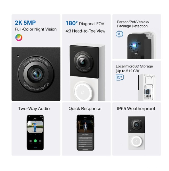 TAPO D130 TAPO SMART WIRED VIDEO DOORBELL - 2