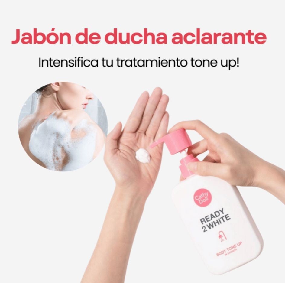READY 2 WHITE BODY TONE UP IN SHOWER 400ML - 4