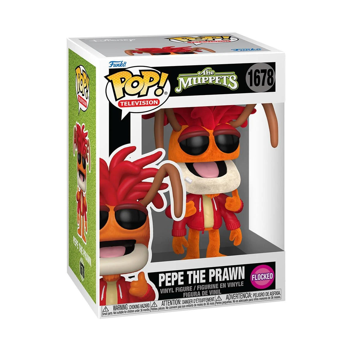 FUNKO POP! TELEVISION: THE MUPPETS - PEPE THE PRAWN 1678 - SPECIALTY SERIES (FLOCKED) - 1