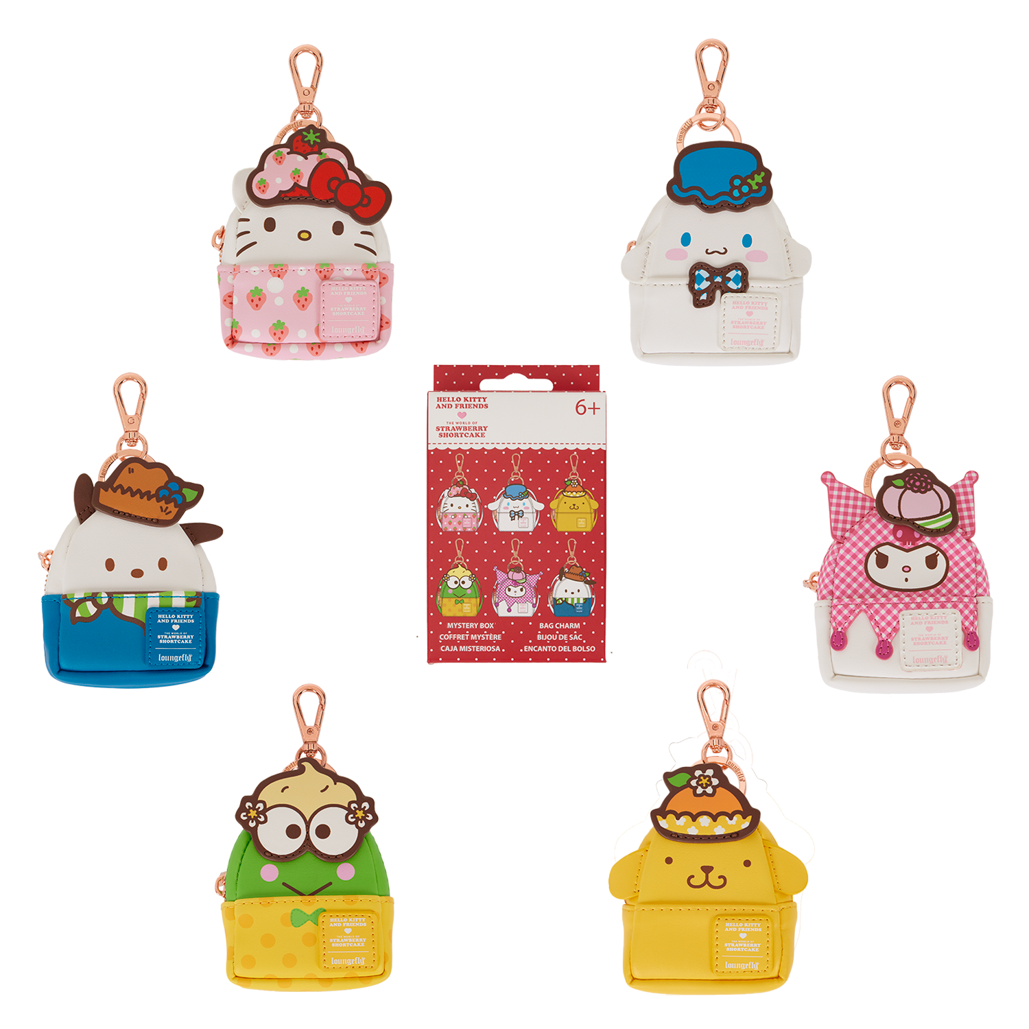 LOUNGEFLY MYSTERY MINI-BACKPACK: SANRIO - HELLO KITTY X STRAWBERRY SHORTCAKE (1 UNIDAD) - 1