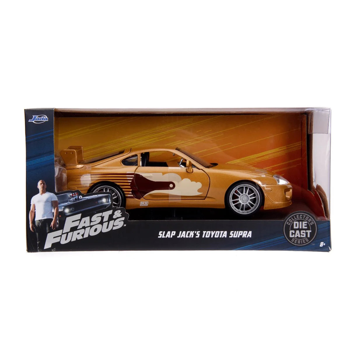 JADA: DIE-CAST METAL VEHICLE | FAST AND FURIOUS - SLAP JACK'S 1995 TOYOTA SUPRA - ESCALA 1:32 - 1