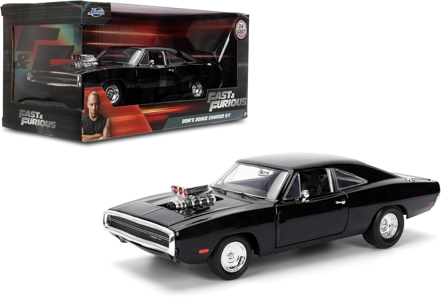 JADA: DIE-CAST METAL VEHICLE | FAST AND FURIOUS - DOM'S 1970 DODGE CHARGER - ESCALA 1:32 - 1