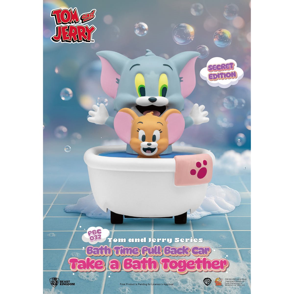 BEAST KINGDOM: PULL BACK CAR - TOM AND JERRY BATH TIME - BLIND BOX (X 1 UNIDAD) - 3