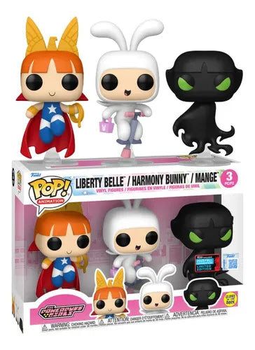 FUNKO POP! ANIMATION: THE POWERPUFF GIRLS - LIBERTY BELLE|HARMONY BUNNY|MANGE - GITD - FALL CONVENTION 2025 (3 PACK) - 1