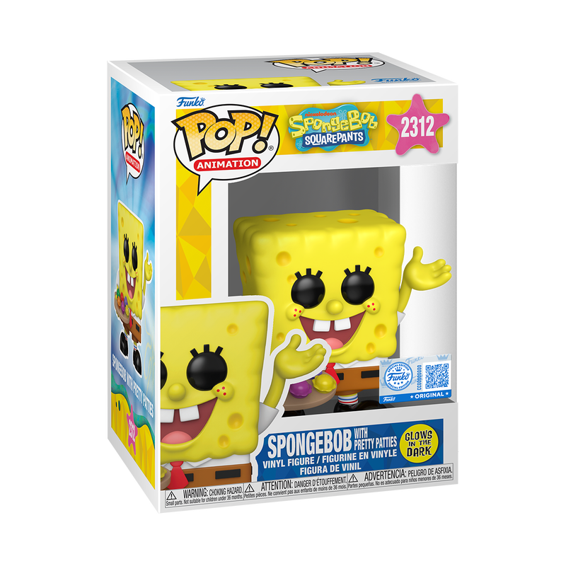 FUNKO POP! ANIMATION: SPONGEBOB (BOB ESPONJA) - SPONGEBOB WITH PRETTY PATTIES - SPECIALTY SERIES (GITD) - 1