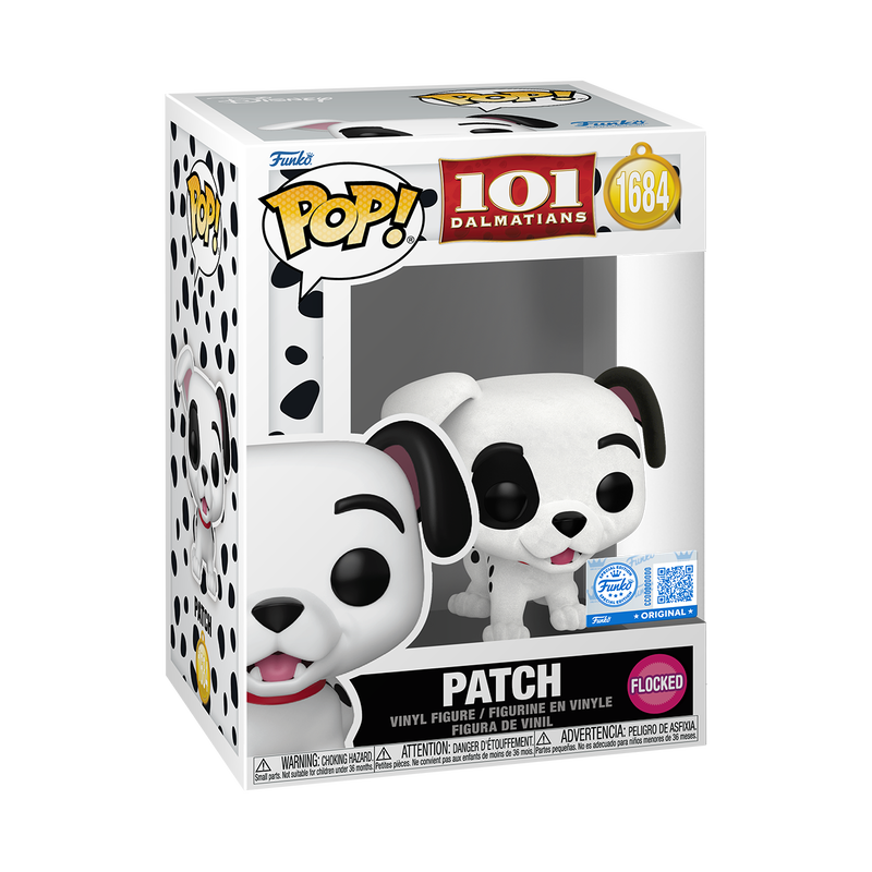 FUNKO POP! DISNEY: 101 DALMATIANS - PATCH 1684 (FLOCKED) - ENTERTAINMENT EARTH EXCLUSIVE - 1