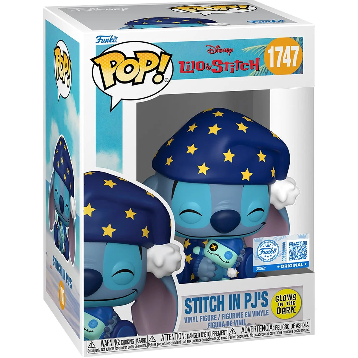 FUNKO POP! DISNEY: LILO AND STITCH - STITCH IN PJS (GLOW-IN-THE-DARK) 1747 - SPECIALTY SERIES - 1
