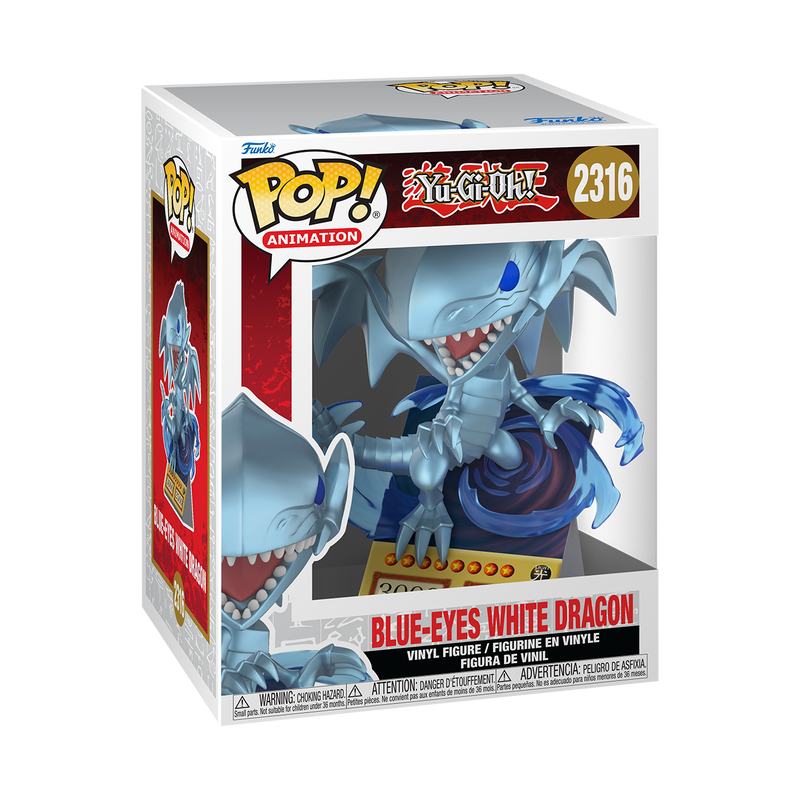 FUNKO POP! ANIME: YU-GI-OH! -  BLUE-EYES WHITE DRAGON CARD PREMIUM 2316 - 1