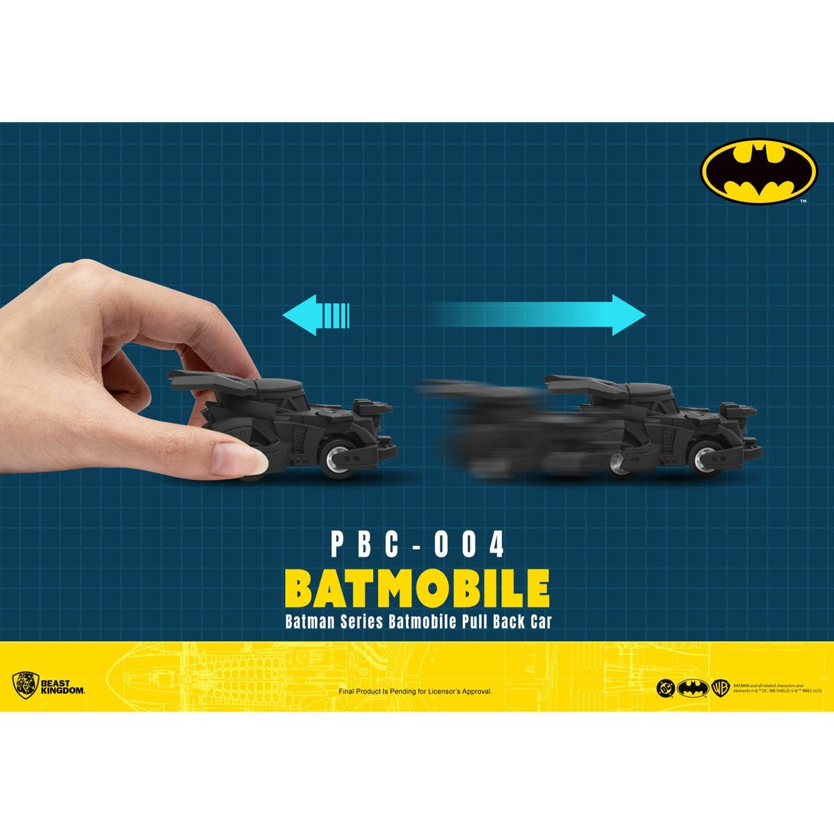 BEAST KINGDOM: BATMAN BATMOBILE PULL BACK CAR - BLIND BOX (X UNIDAD) - 3