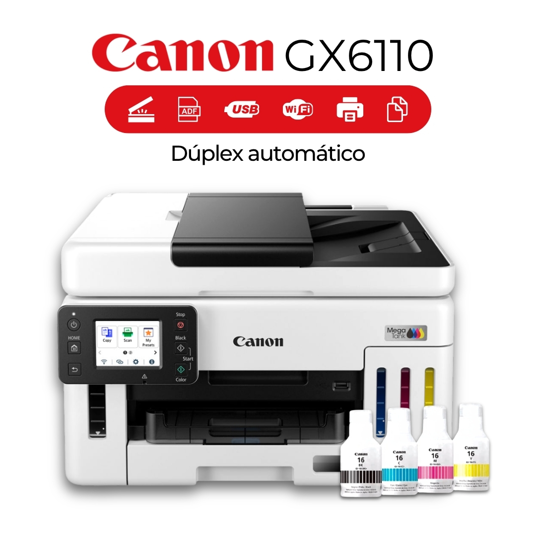 IMPRESORA CANON MULTIFUNCIONAL MAXIFY GX6110 * WI-FI - 1