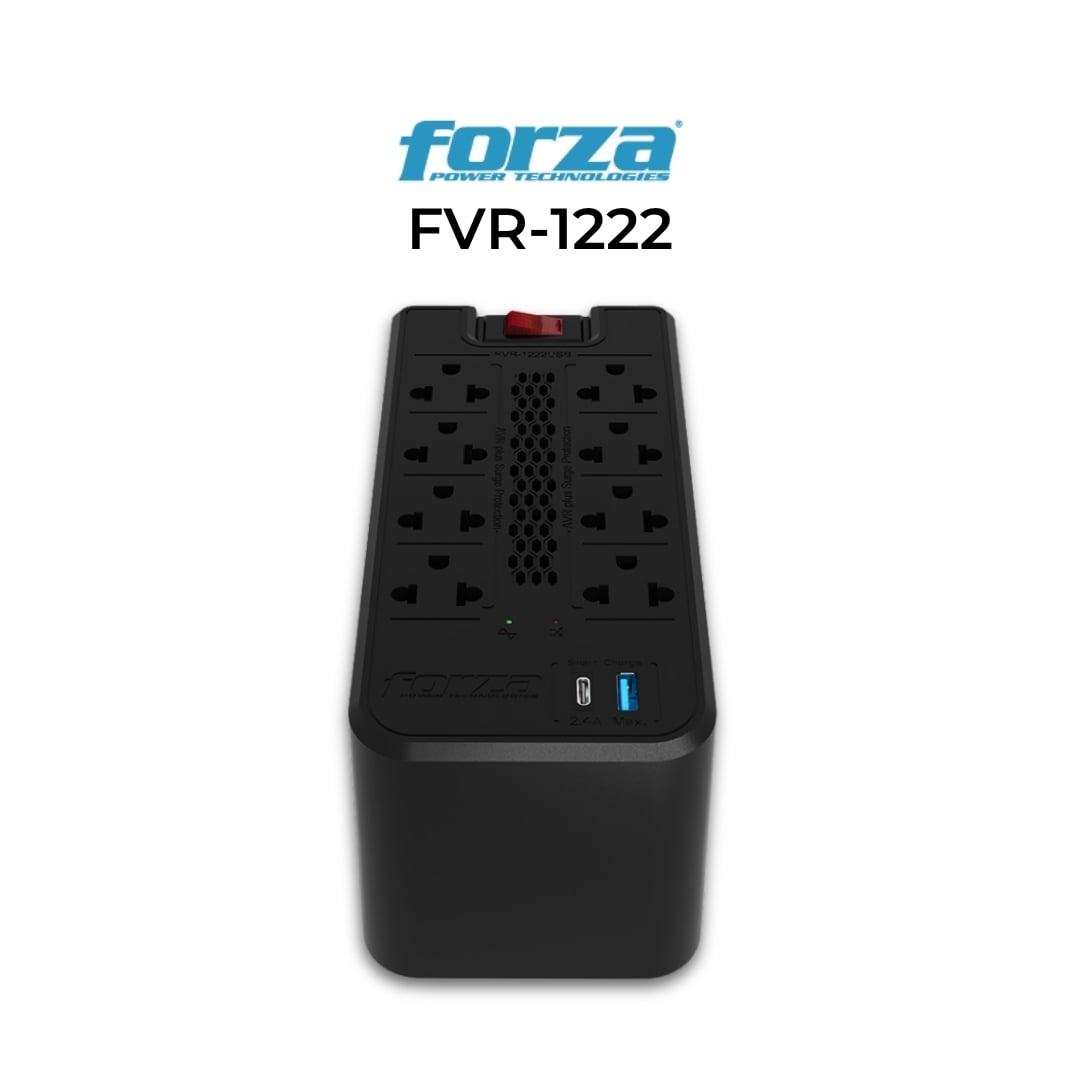 ESTABILIZADOR FORZA FVR-1222 USB VOLT REG 120VA/600W - 1