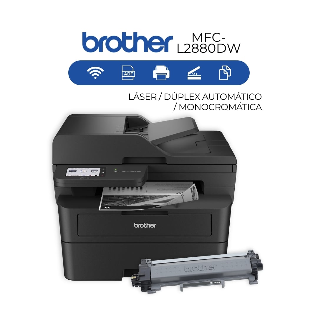 IMPRESORA LASER BROTHER MONOCROMÁTICO MFC-L2880DW - 1