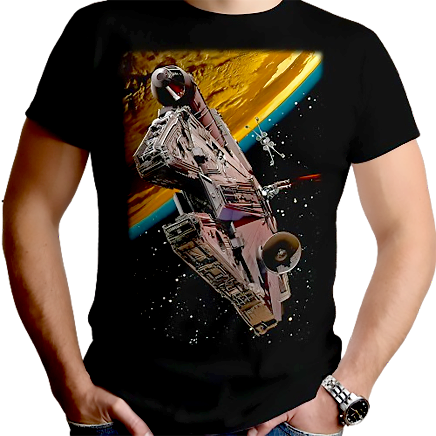 POLO MANGA CORTA ALGODÓN UNISEX NEGRO CLUBDESIGN STAR WARS - 1