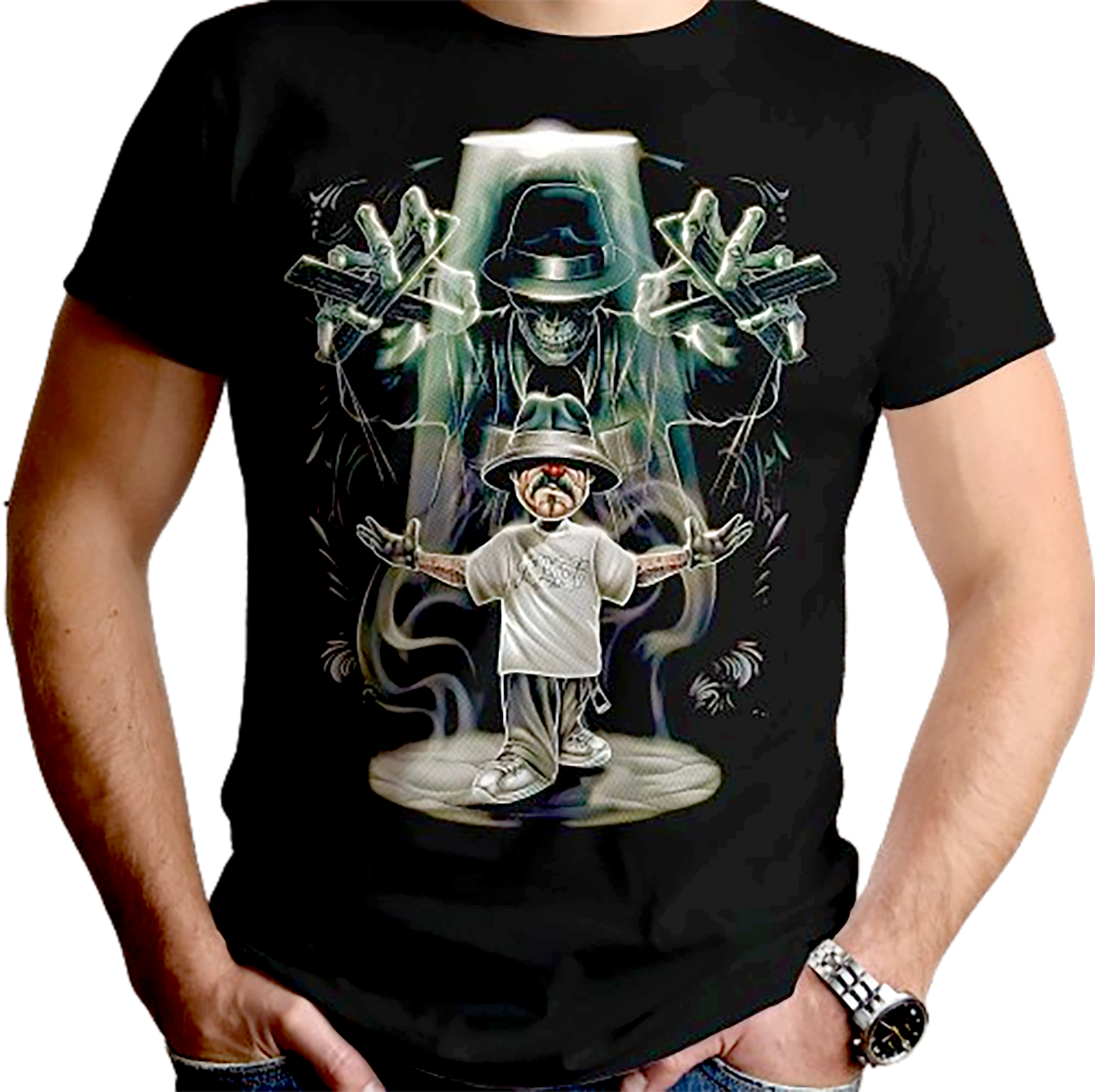POLO MANGA CORTA ALGODÓN UNISEX NEGRO CLUBDESIGN TITIRITERO - 1