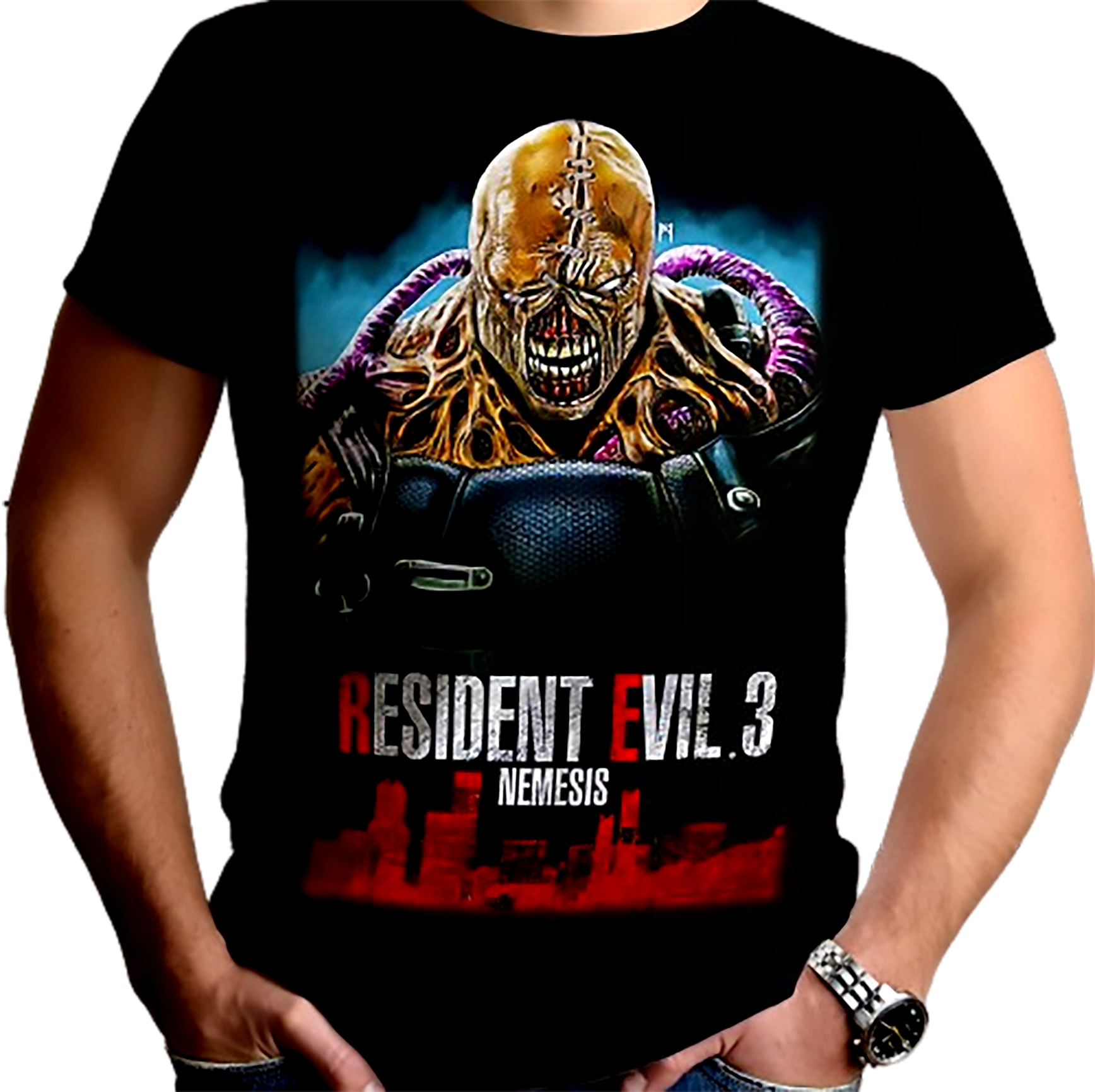 POLO MANGA CORTA ALGODÓN UNISEX NEGRO CLUBDESIGN RESIDENT EVIL - 1