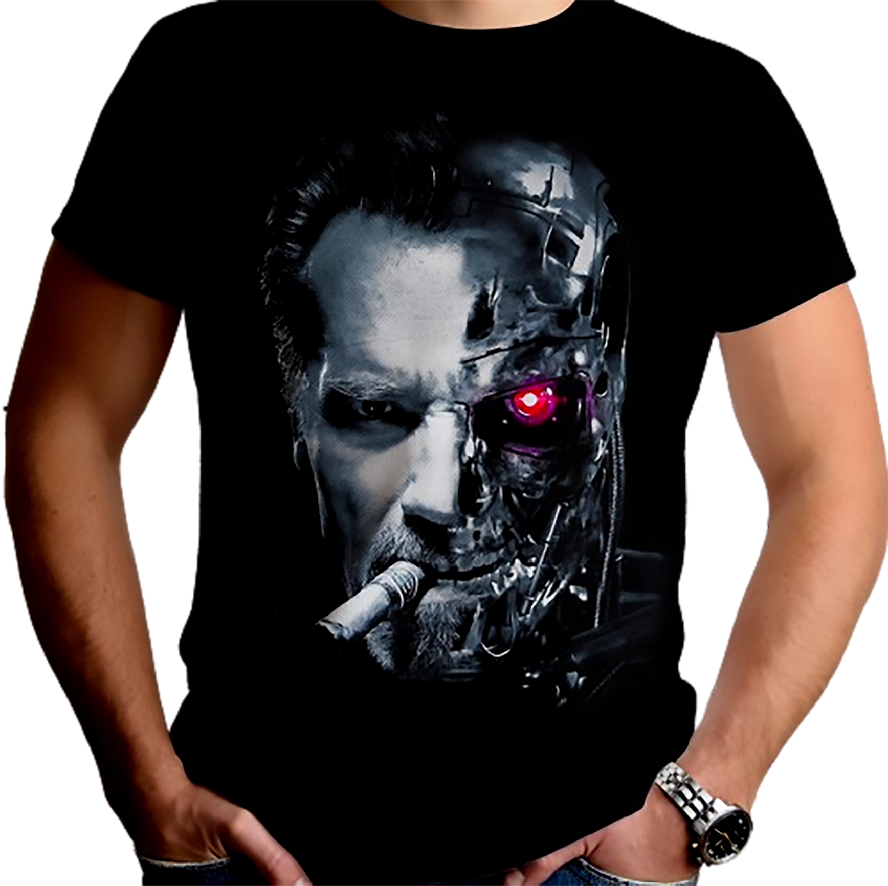 POLO MANGA CORTA ALGODÓN UNISEX NEGRO CLUBDESIGN TERMINATOR - 1
