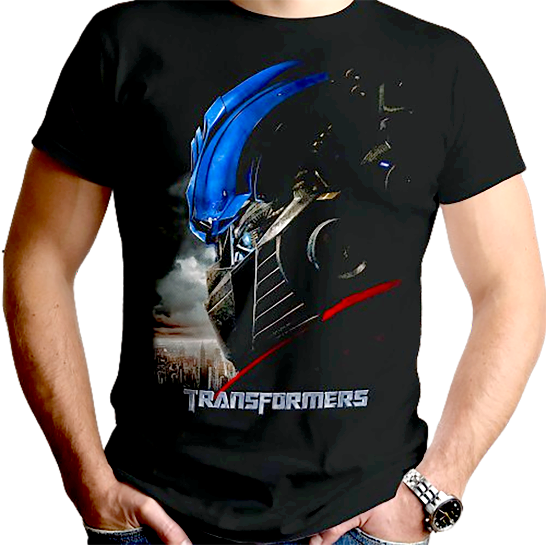 POLO MANGA CORTA ALGODÓN UNISEX NEGRO CLUBDESIGN TRANSFORMERS - 1