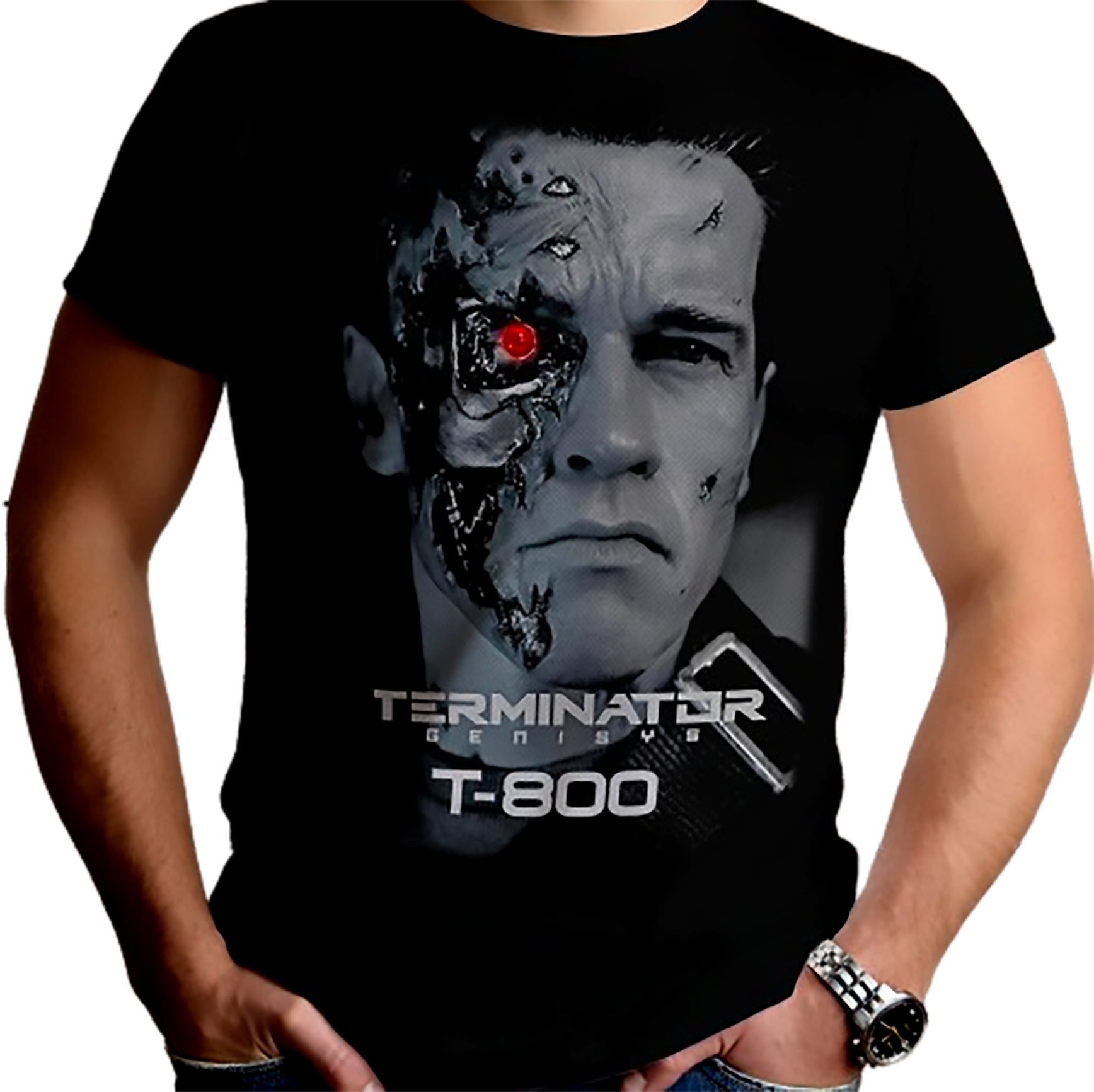 POLO MANGA CORTA ALGODÓN UNISEX NEGRO CLUBDESIGN TERMINATOR - 1