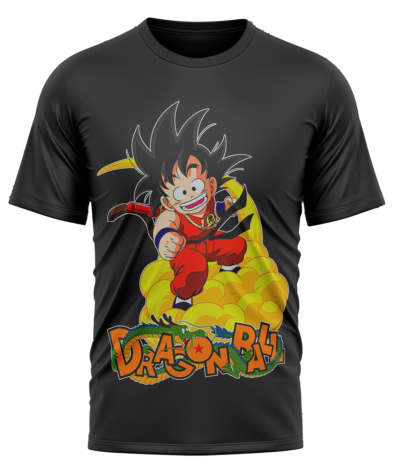 POLO MANGA CORTA UNISEX NEGRO ANIME CLUBDESIGN DRAGON BALL GOKU - 1