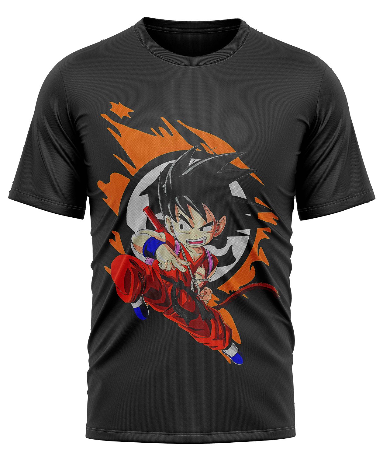 POLO MANGA CORTA UNISEX NEGRO ANIME CLUBDESIGN DRAGON BALL GOKU - 1