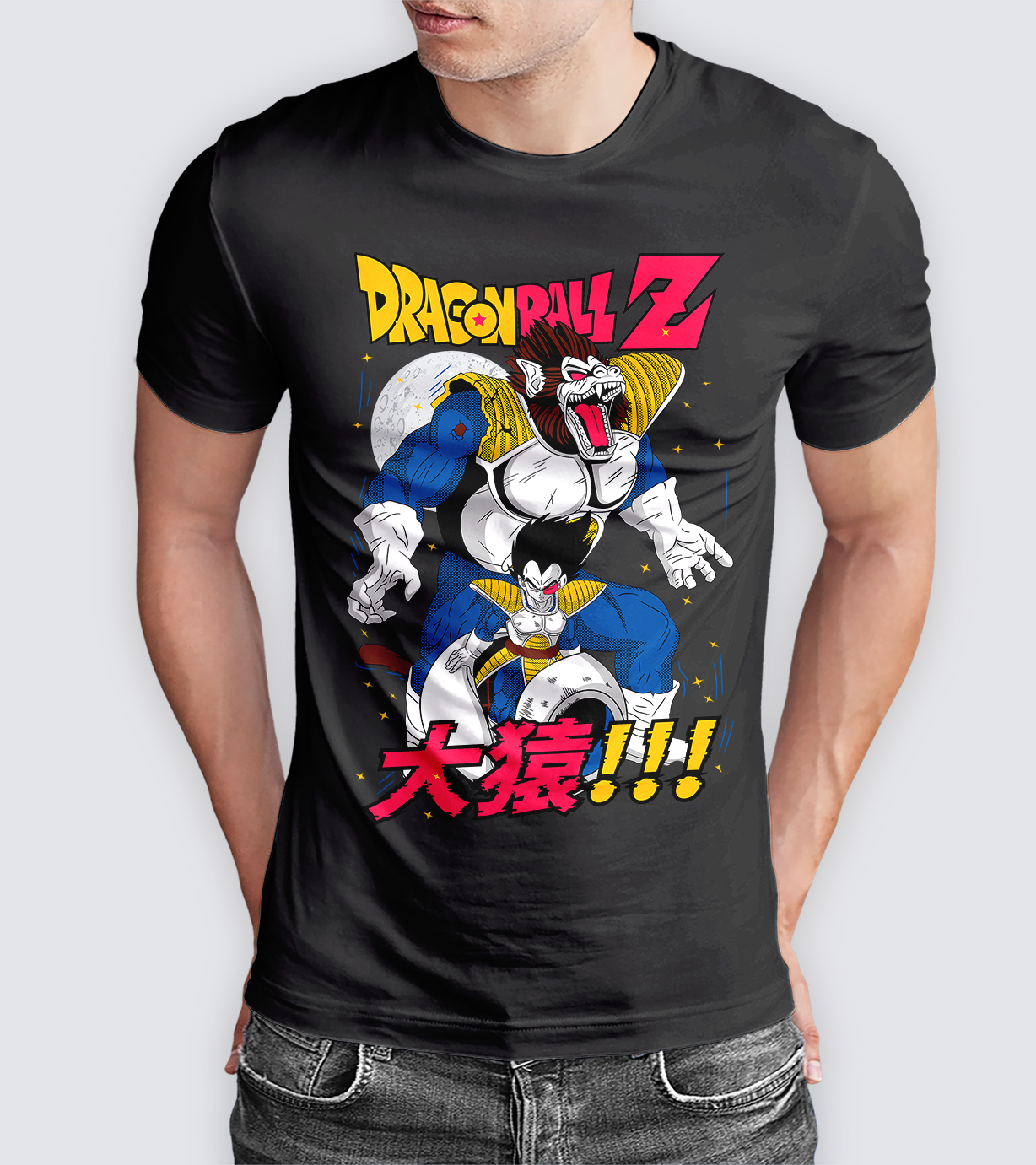 POLO MANGA CORTA UNISEX NEGRO ANIME CLUBDESIGN DRAGON BALL VEGETA OZ - 1